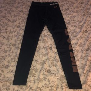 Nike Hyperwarm Navy Blue “Just Do It” Leggings